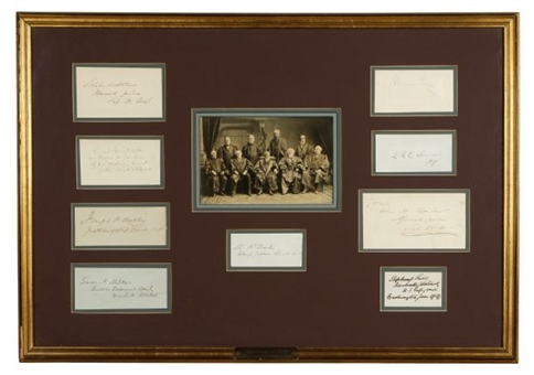 1888 Supreme Court Justice Photo Framed with 9 Signatures